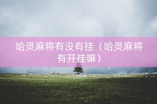 哈灵麻将有没有挂（哈灵麻将有开挂嘛）