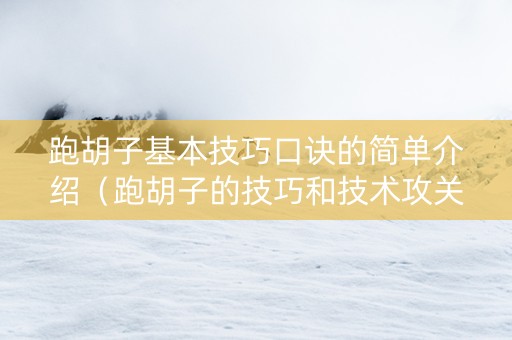 跑胡子基本技巧口诀的简单介绍（跑胡子的技巧和技术攻关）