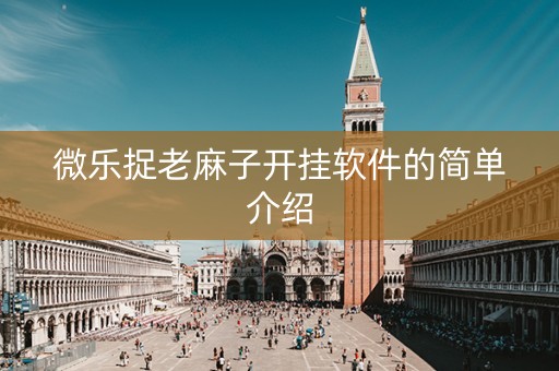微乐捉老麻子开挂软件的简单介绍