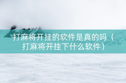 打麻将开挂的软件是真的吗（打麻将开挂下什么软件）