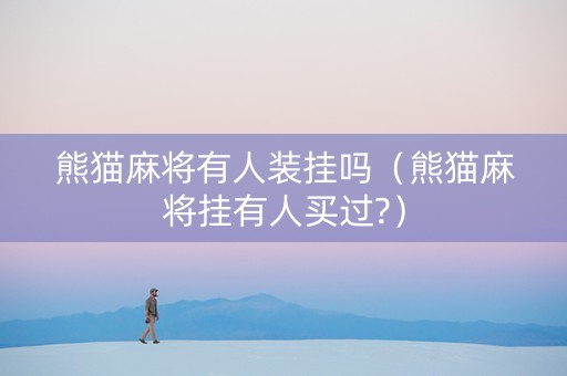 熊猫麻将有人装挂吗（熊猫麻将挂有人买过?）