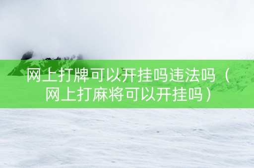 网上打牌可以开挂吗违法吗（网上打麻将可以开挂吗）