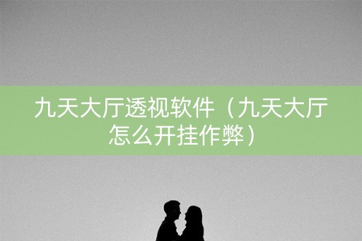 九天大厅透视软件（九天大厅怎么开挂作弊）