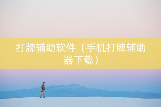 打牌辅助软件（手机打牌辅助器下载）