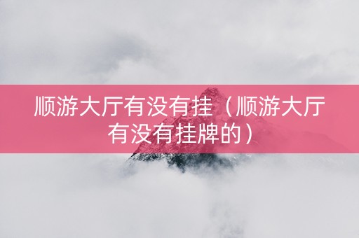 顺游大厅有没有挂（顺游大厅有没有挂牌的）