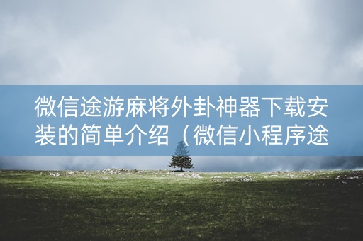 微信途游麻将外卦神器下载安装的简单介绍（微信小程序途游麻将外卦神器下载安装）