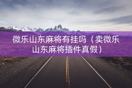 微乐山东麻将有挂吗（卖微乐山东麻将插件真假）