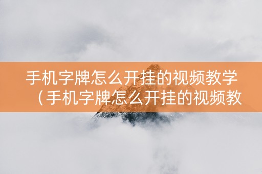手机字牌怎么开挂的视频教学（手机字牌怎么开挂的视频教学）