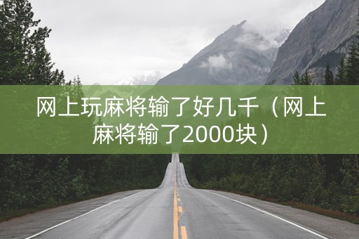 网上玩麻将输了好几千（网上麻将输了2000块）