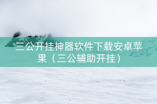 三公开挂神器软件下载安卓苹果（三公辅助开挂）