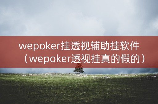 wepoker挂透视辅助挂软件（wepoker透视挂真的假的）