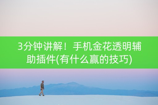 3分钟讲解！手机金花透明辅助插件(有什么赢的技巧)