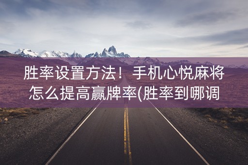 胜率设置方法！手机心悦麻将怎么提高赢牌率(胜率到哪调)