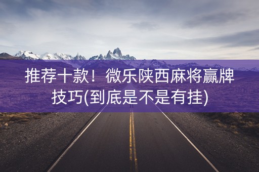 推荐十款！微乐陕西麻将赢牌技巧(到底是不是有挂)
