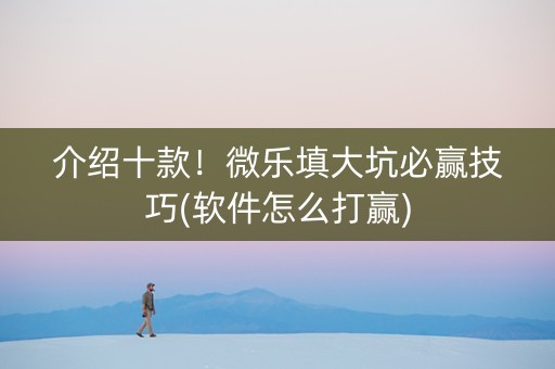 介绍十款！微乐填大坑必赢技巧(软件怎么打赢)