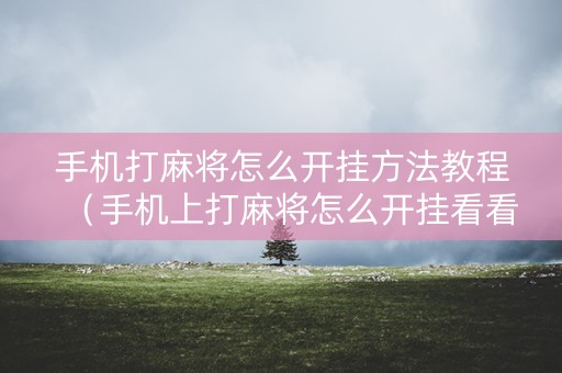 手机打麻将怎么开挂方法教程（手机上打麻将怎么开挂看看视频）