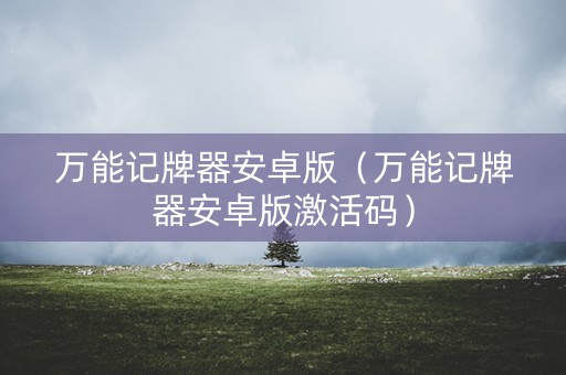 万能记牌器安卓版（万能记牌器安卓版激活码）
