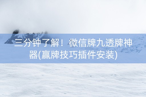 三分钟了解！微信牌九透牌神器(赢牌技巧插件安装)