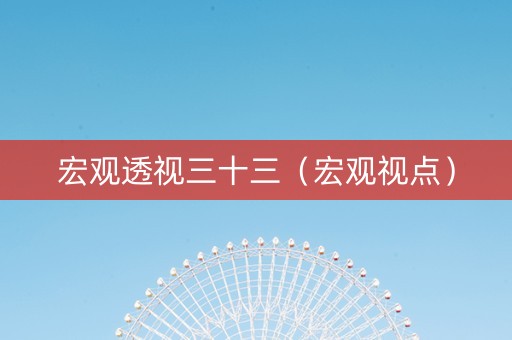宏观透视三十三（宏观视点）