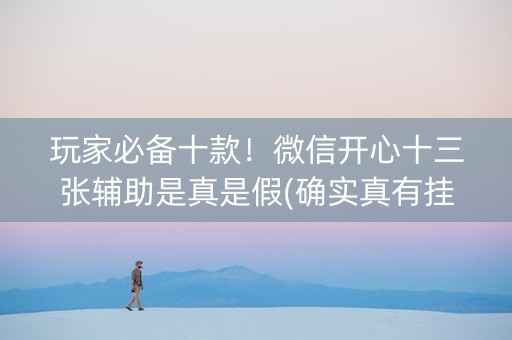 玩家必备十款！微信开心十三张辅助是真是假(确实真有挂)