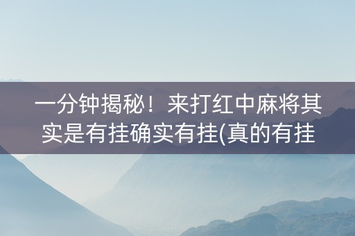 一分钟揭秘！来打红中麻将其实是有挂确实有挂(真的有挂)