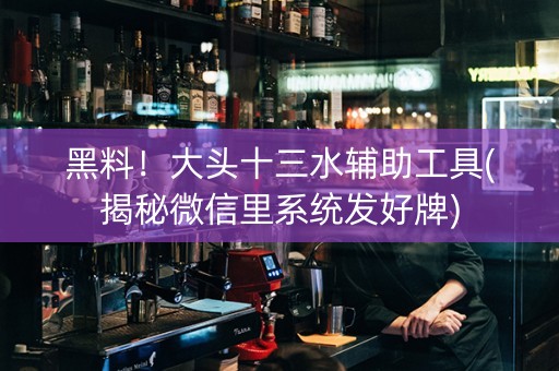 黑料！大头十三水辅助工具(揭秘微信里系统发好牌)