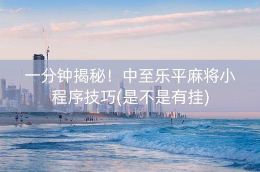 一分钟揭秘！中至乐平麻将小程序技巧(是不是有挂)