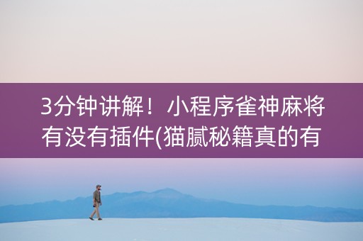 3分钟讲解！小程序雀神麻将有没有插件(猫腻秘籍真的有挂)