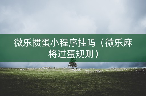 微乐掼蛋小程序挂吗（微乐麻将过蛋规则）