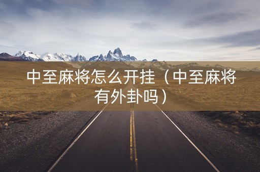 中至麻将怎么开挂（中至麻将有外卦吗）