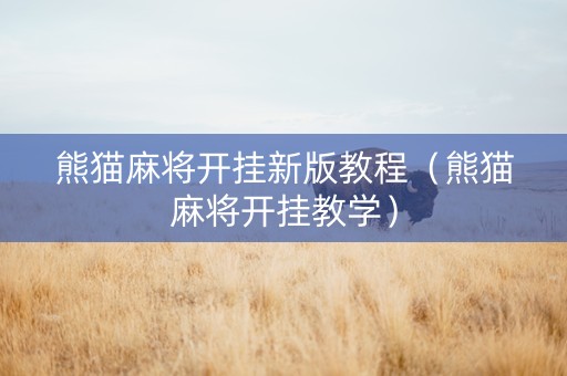 熊猫麻将开挂新版教程（熊猫麻将开挂教学）