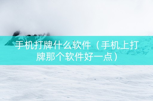 手机打牌什么软件（手机上打牌那个软件好一点）