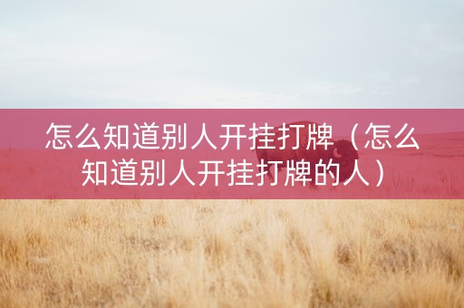 怎么知道别人开挂打牌（怎么知道别人开挂打牌的人）