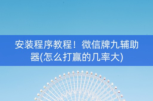 安装程序教程！微信牌九辅助器(怎么打赢的几率大)