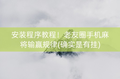 安装程序教程！老友圈手机麻将输赢规律(确实是有挂)