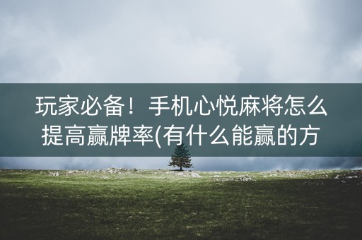 玩家必备！手机心悦麻将怎么提高赢牌率(有什么能赢的方法)