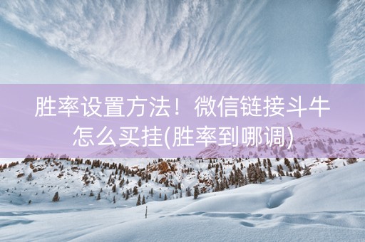 胜率设置方法！微信链接斗牛怎么买挂(胜率到哪调)