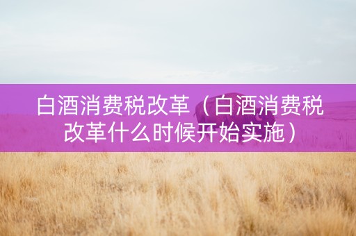 白酒消费税改革（白酒消费税改革什么时候开始实施）