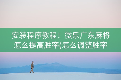安装程序教程！微乐广东麻将怎么提高胜率(怎么调整胜率)