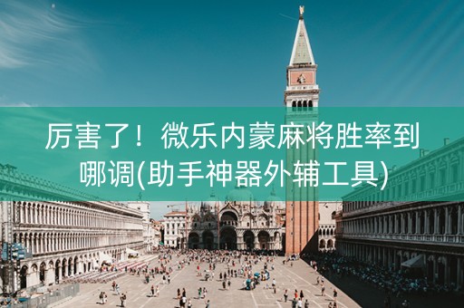 厉害了！微乐内蒙麻将胜率到哪调(助手神器外辅工具)