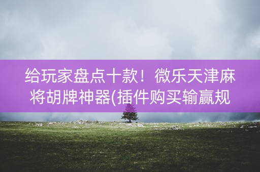 给玩家盘点十款！微乐天津麻将胡牌神器(插件购买输赢规律)