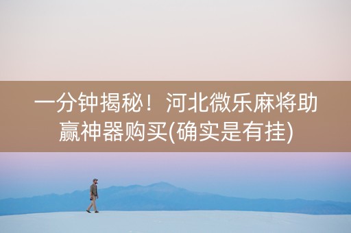 一分钟揭秘！河北微乐麻将助赢神器购买(确实是有挂)