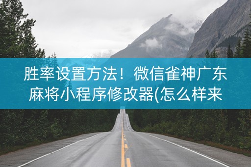 胜率设置方法！微信雀神广东麻将小程序修改器(怎么样来好牌)