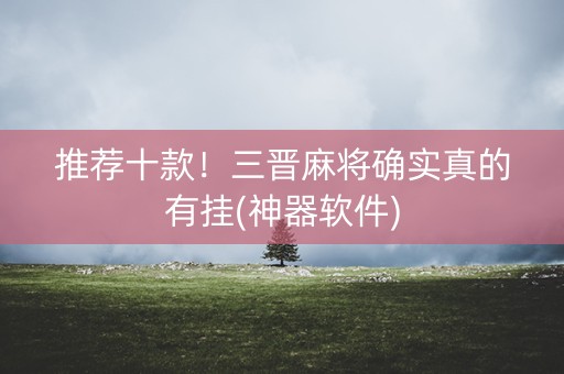 推荐十款！三晋麻将确实真的有挂(神器软件)