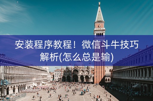 安装程序教程！微信斗牛技巧解析(怎么总是输)