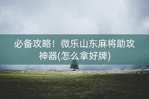 必备攻略！微乐山东麻将助攻神器(怎么拿好牌)