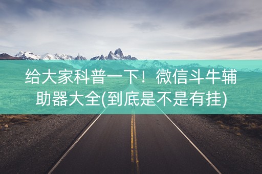 给大家科普一下！微信斗牛辅助器大全(到底是不是有挂)