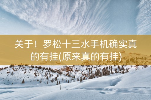 关于！罗松十三水手机确实真的有挂(原来真的有挂)