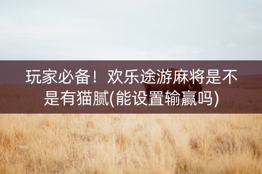 玩家必备！欢乐途游麻将是不是有猫腻(能设置输赢吗)