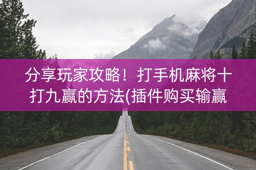 分享玩家攻略！打手机麻将十打九赢的方法(插件购买输赢规律)
